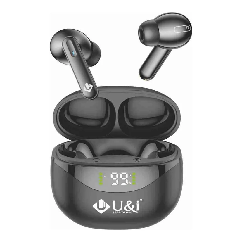 U&i 500H Standby time Bluetooth 5.1+EDR Earbuds TWS ENC-Noise-Cancelling with Digital Display High Bass
