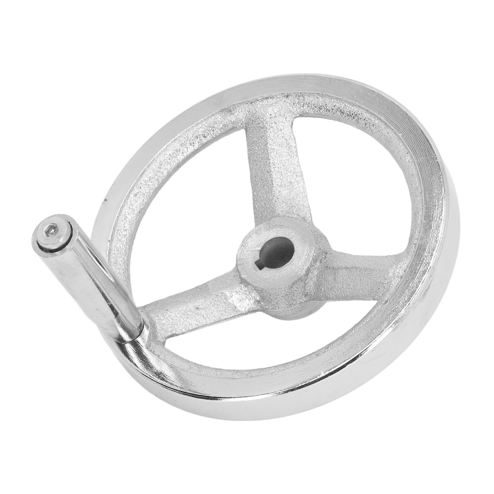 Durable Cast Iron Material 3 Spoke Hand Wheel 12x125MM Size Revolving Handle Lathe Handwheel Round Shape Cast Iron Handwheel For Lathe