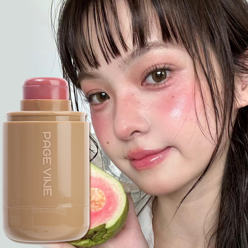 1Pcs Pocket Blush Stick Lip Cheek Hydrating Stick Highlights To Brighten Long Lasting Waterproof Natural Solid Blush