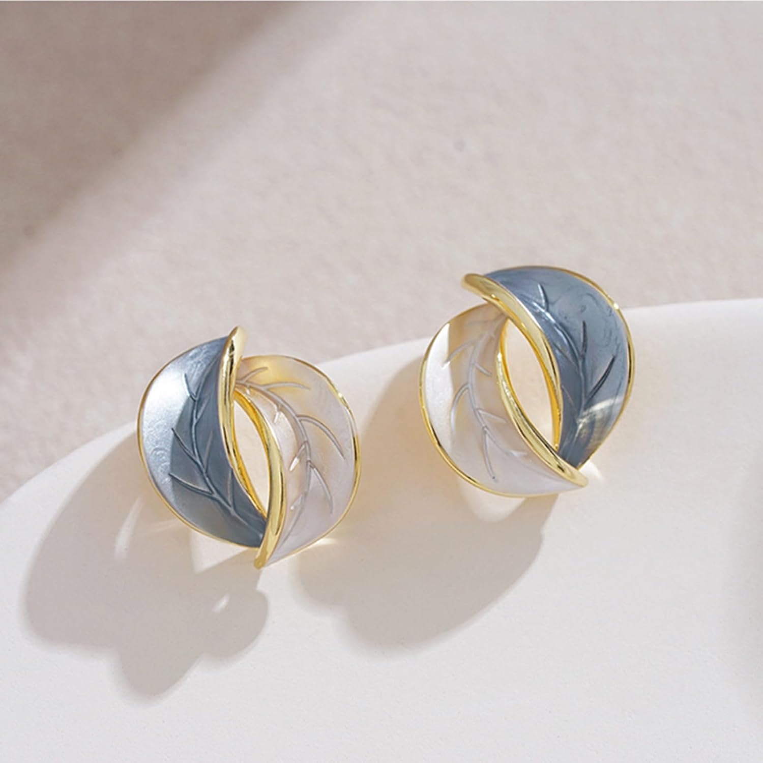 Earrings for girls White Pearl Leaf Design Korean Western Latest Trendy Stud Earring For Women