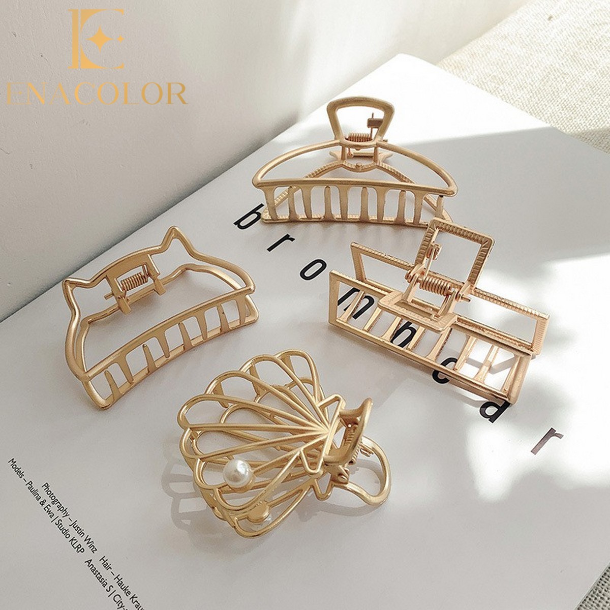 Enacolor 1Pc New Metal Hollow Geometry Hairpins Girls Hair Clip