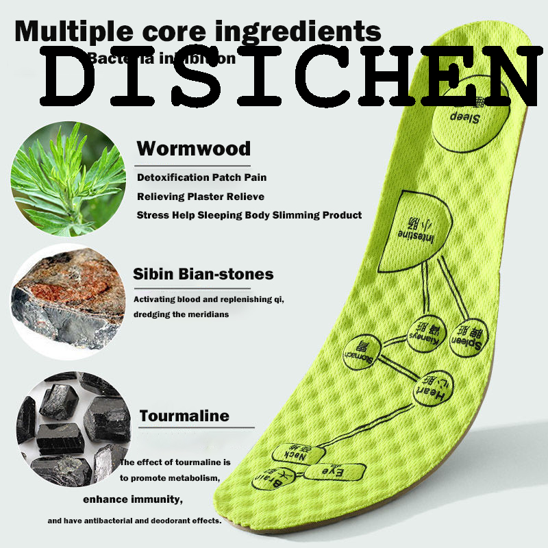 DISICHEN 【2025 Version】 Wormwood Foot Acupressure Insole Men Women Soft Breathable Sport Cushioning Inserts Sweat-Absorbing Deodorant Foot Care Tool
