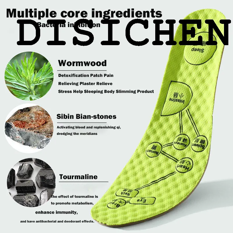 DISICHEN 【2025 Version】 Wormwood Foot Acupressure Insole Men Women Soft Breathable Sport Cushioning Inserts Sweat-Absorbing Deodorant Foot Care Tool