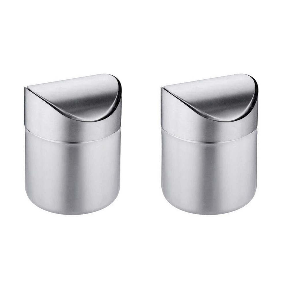 fasdaga 2X Mini Trash Can for Desk with Lid Desktop Trash Can Small Tiny Countertop Trash Bin Can for Office Bathroom Kitchen