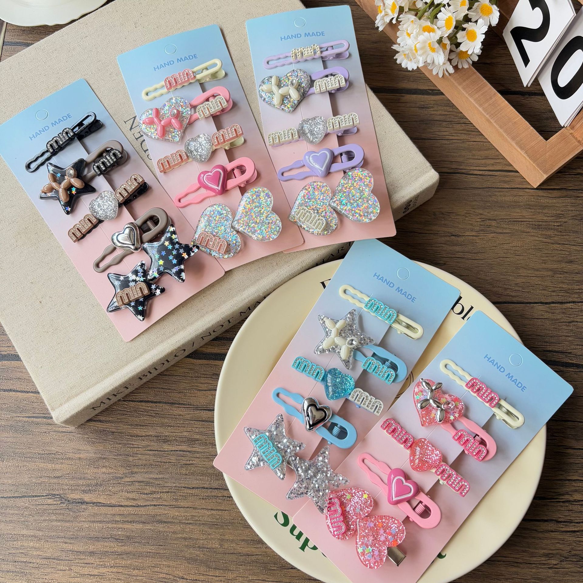 Summer sweet and cool dopamine hairpinsCute balloons, dog side clips, bangs, sweet shiny love hairpins, hair accessories