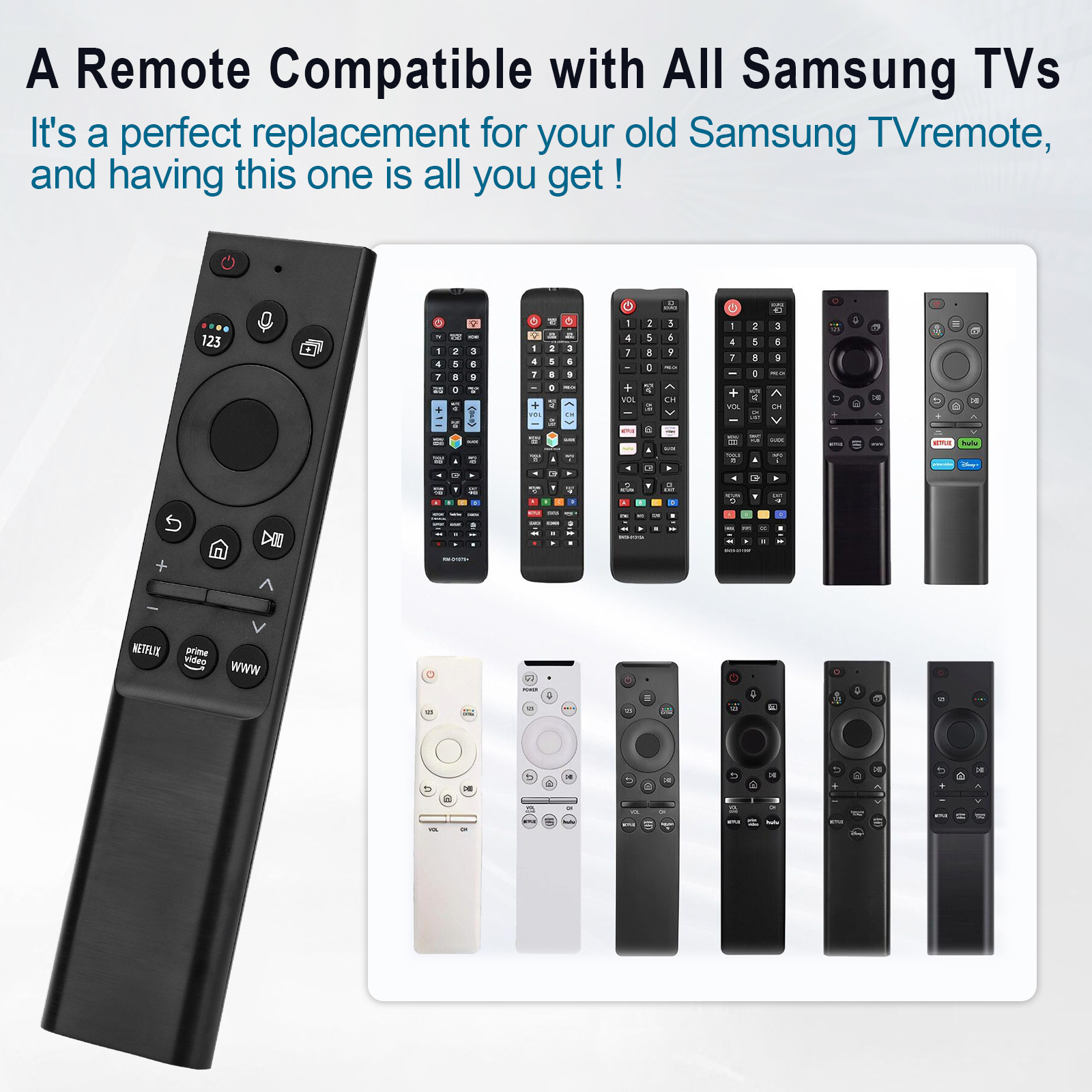 2025 New Bn59-01363N Replace Voice Remote Control Fit for Samsung Smart Tvs Led Hdtv Lcd with Prime Video Shortcuts Qn65Q70Aafxza Qn65Q8