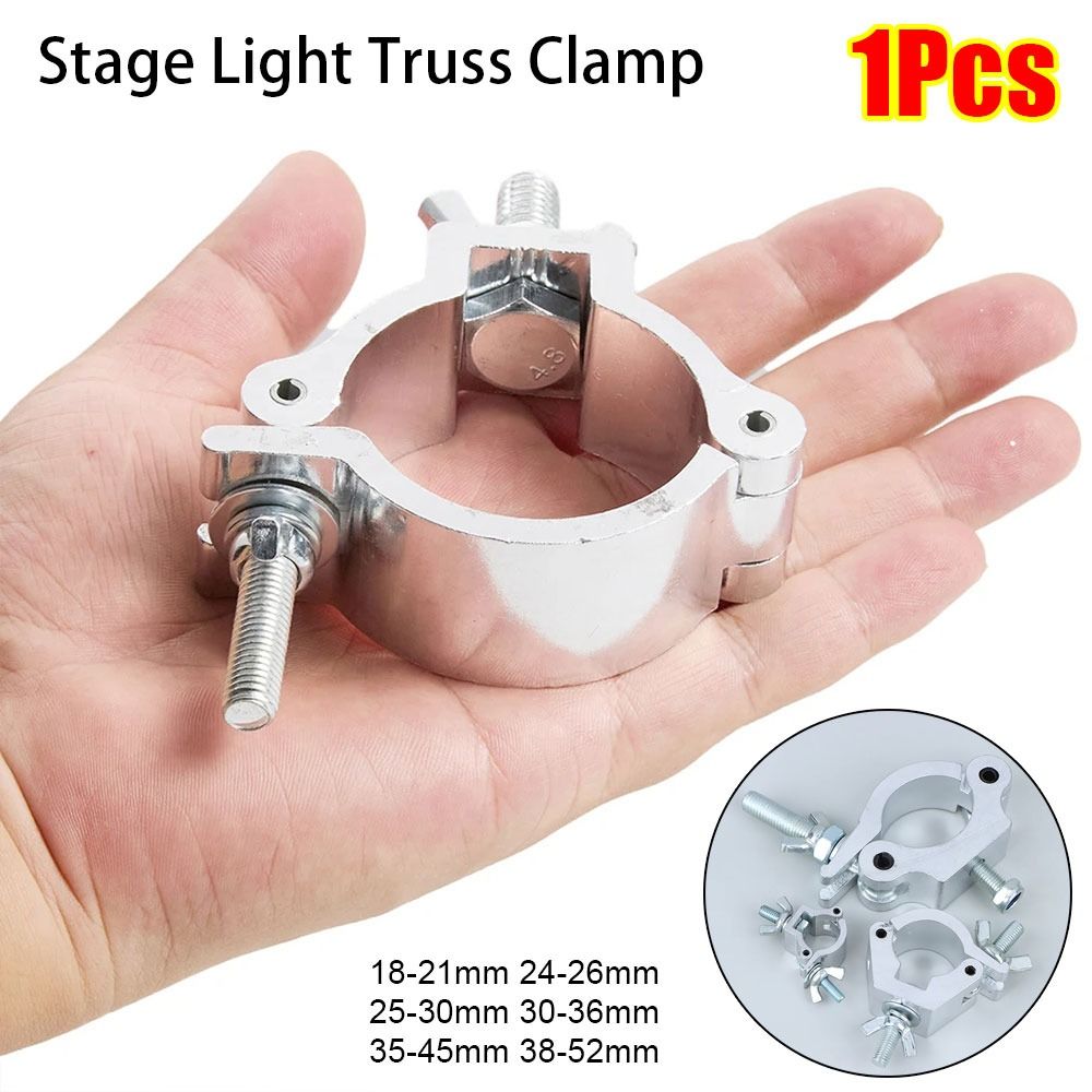 1Pcs New Aluminum Alloy Stage Lights Truss Clamp Quick Release 18-21mm 38-52mm DJ Light Clamps Clip Bracket Silver Lamp Hanger Hooks For LED PAR Moving Head Beam Spot Clamps