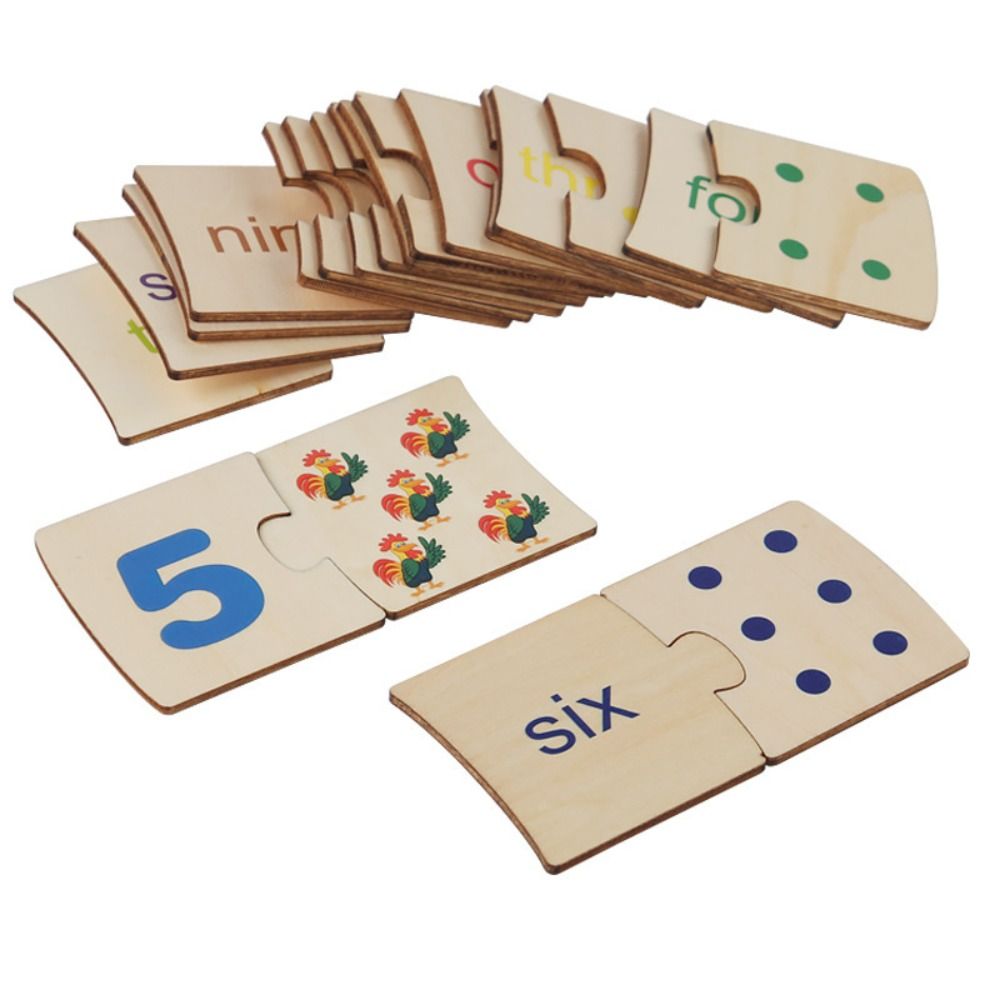 Baby Puzzle Game Montessori Number Matching Toys Cartoon Animal Points Brain Traing Toys Early Educational 3D Number Matching Card Game Christmas Gifts
