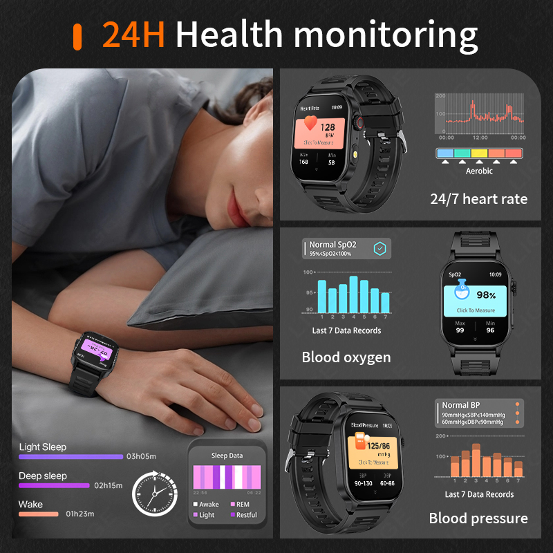 Linman LIGE New Men Smart Watch Flashlight 2.01| HD Large Screen AI VoHigh Quality ice Bluetooth Call Sport Watches Health Monitor Smartwatch Women