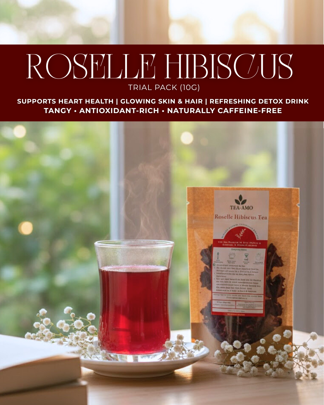 Roselle Hibiscus Tea | Roselle Hibiscus Flower Tea : Tea Amo Nepal -10 Grams