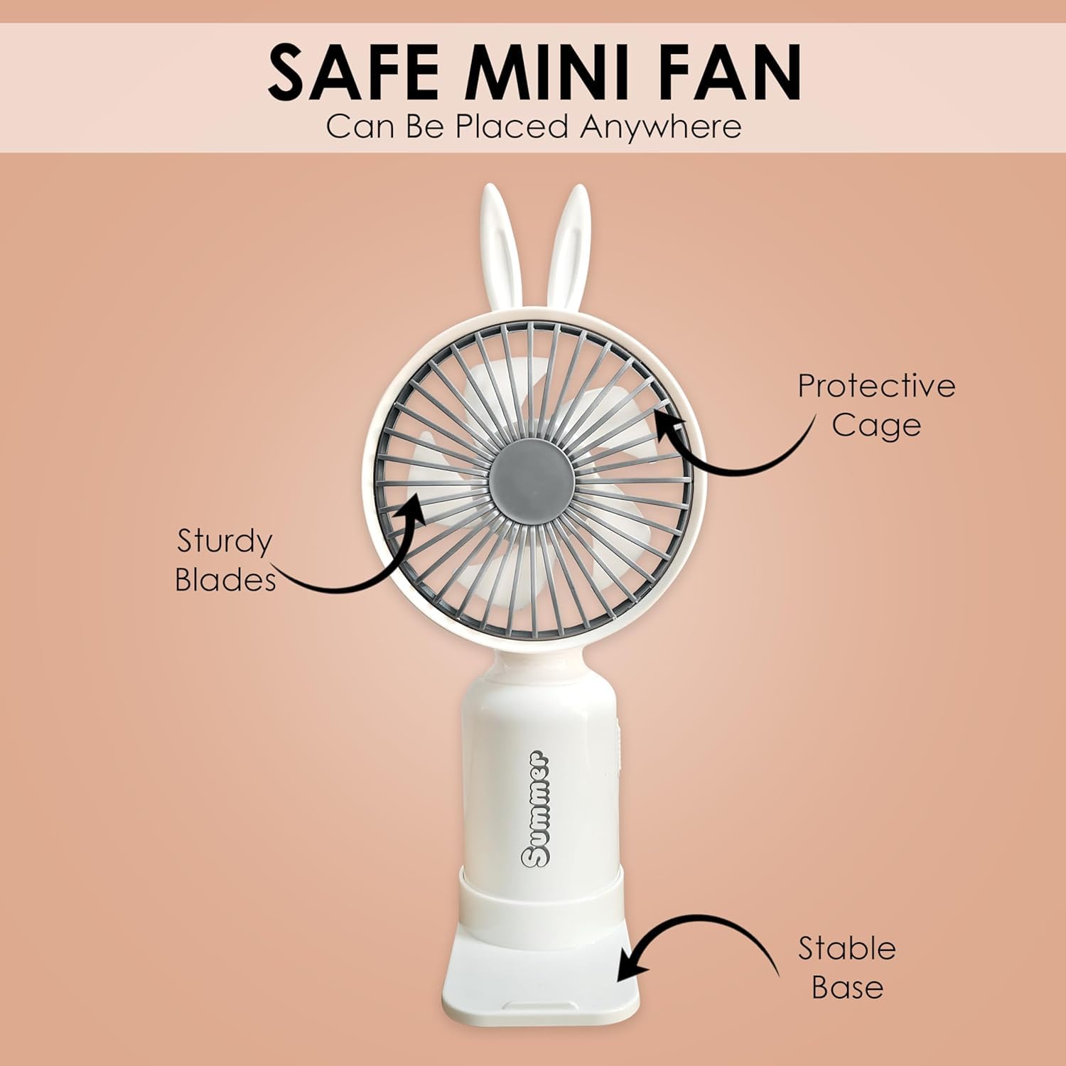 Bulk Bazaar USB Mini Portable Rechargeable Fan with Table Stand & 7 Color LED Light | Handheld Cooling Fan | 2 Speed Mini Fan | Makeup Fan | Table Fan | Stand Fan | Portable Cooling Fan | Rechargeable Fan Mini for Travel