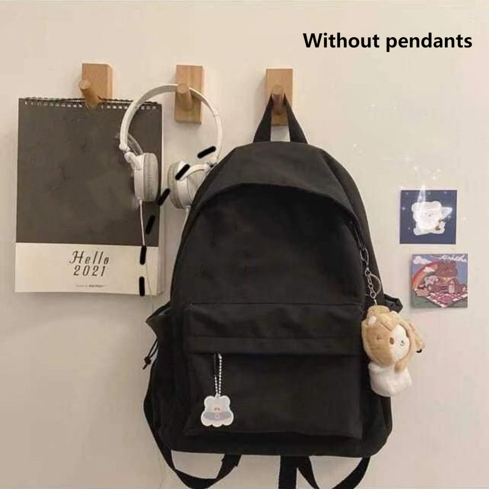 Casual High School Students Backpack Solid Color Waterproof School Bags Large Capacity Travel Backpack Teenage