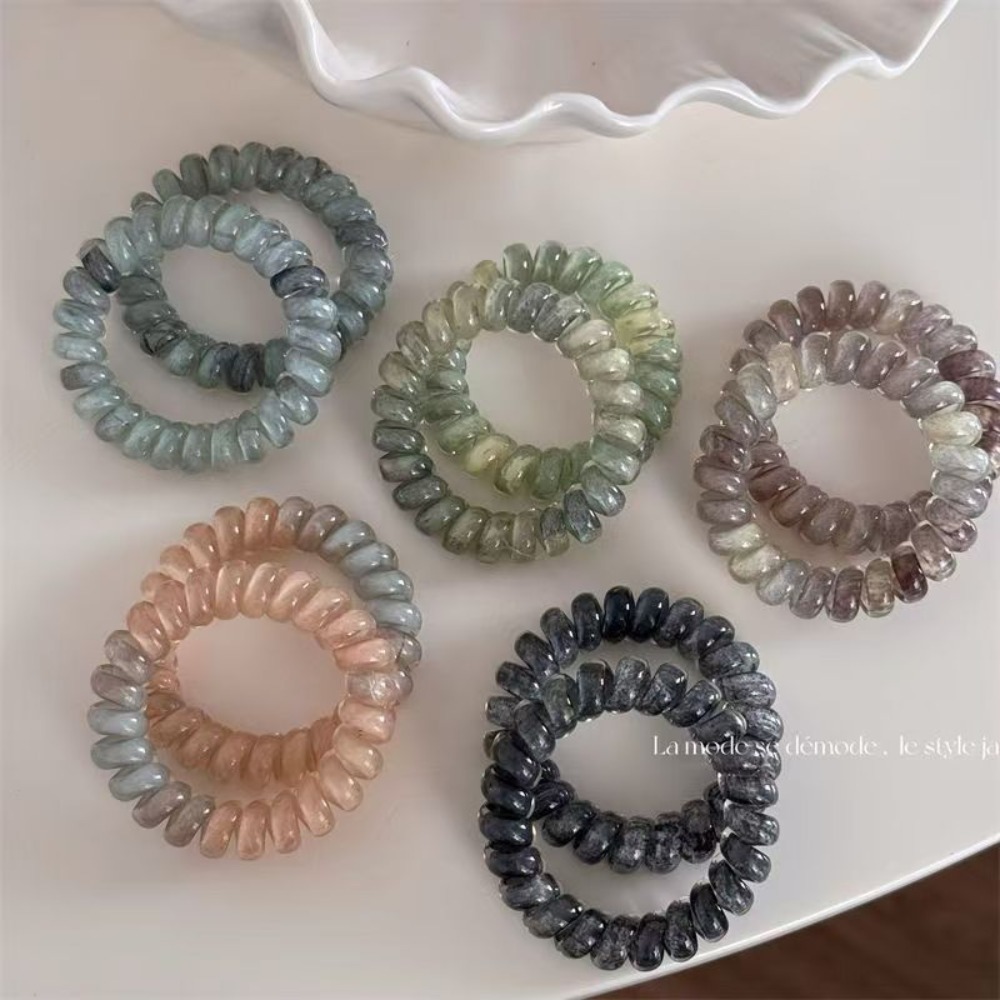Fashion Marble Pattern Phone Line Headband Versatile Casual Bunch Hair Tie Simple Luxury Elastic Hair Bands For Women Girls