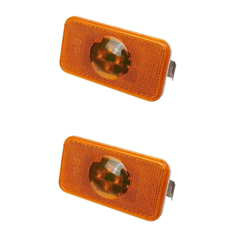 2 Pcs 24V Car Truck LED Side Marker Light Amber Indicator Lamp Car Indicator Lamp for Trucks FM/