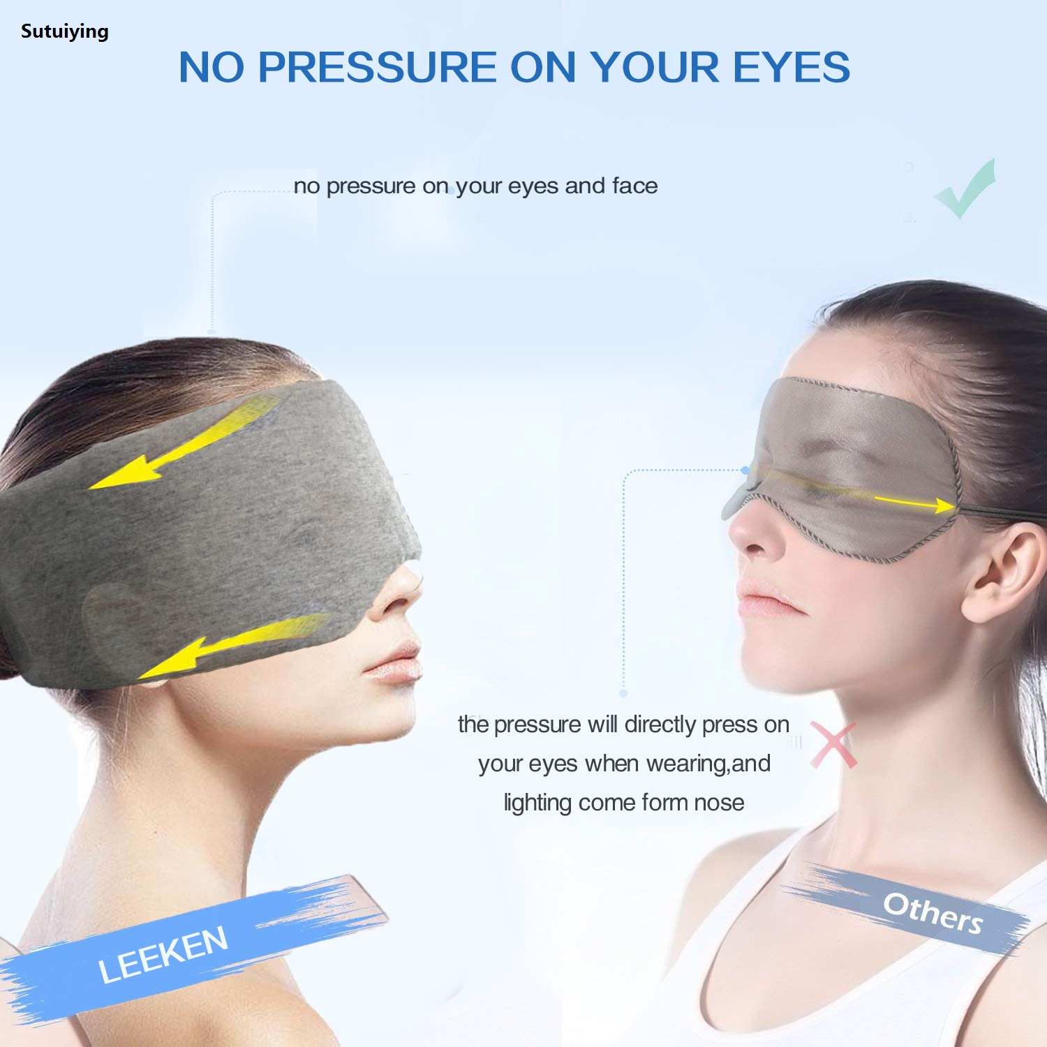Sutuiying Large Sleeping Mask Eye Masks Soft and Comfortable Eye 2025 New Shade Blindfold Sleeping Aid Eyepatch for Women Men