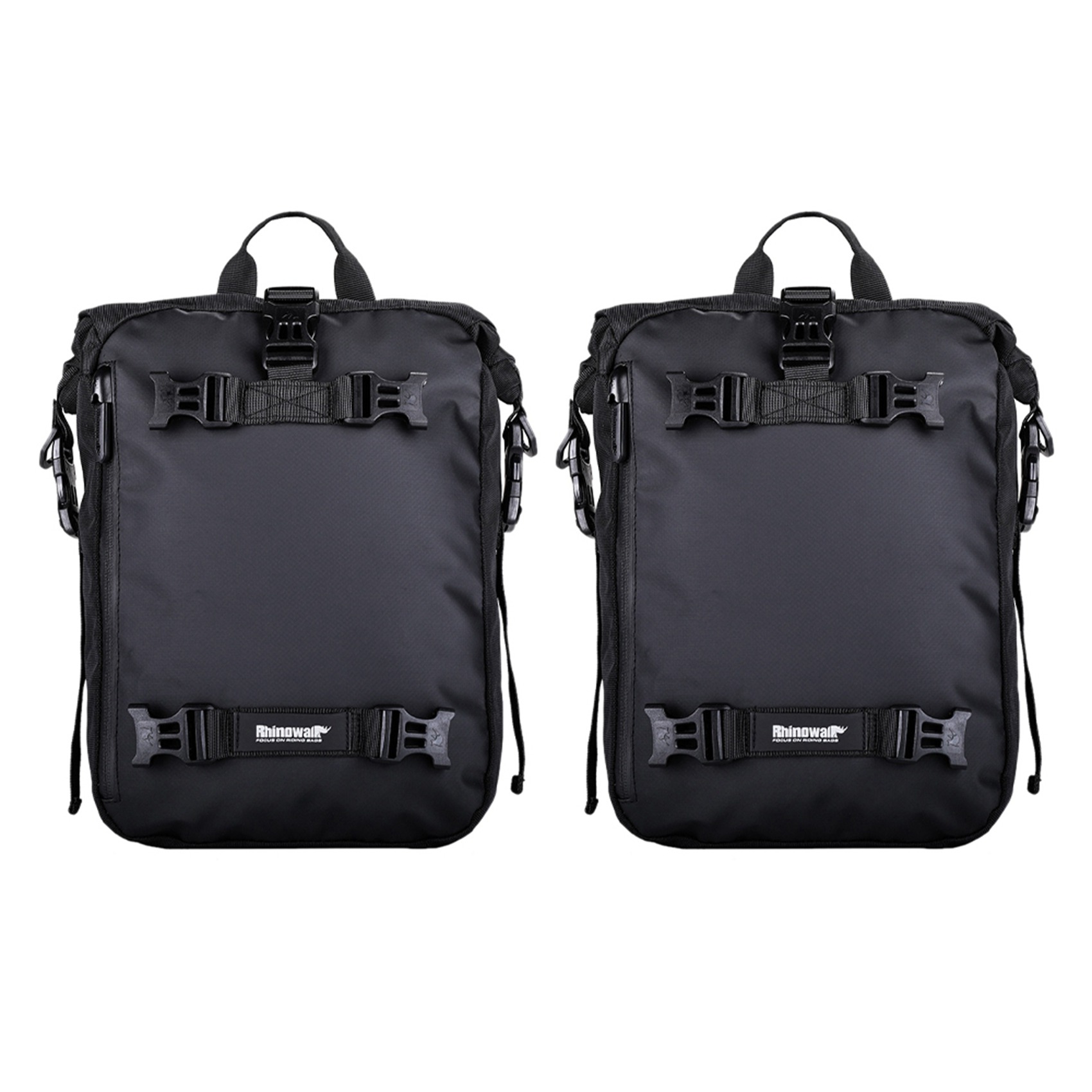 2X Rhinowalk Pannier Bag Bicycle Waterproof Motorbike Bag Road Rear Rack Cycling Rear Seat Bag Backpack 20L(Black)