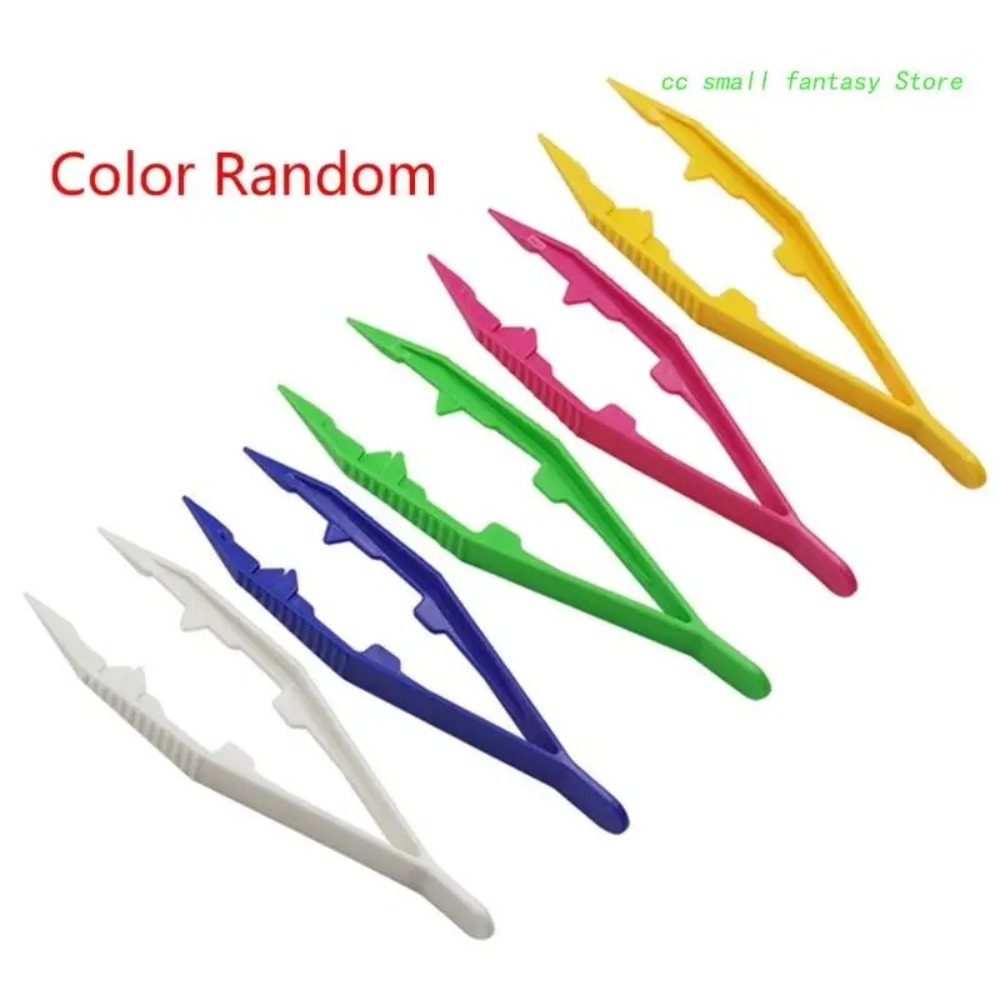 New Durable Baby Tweezers Toy Plastic Model Building Kits Eyelash Tweezer DIY Tool Plastic Beads Tweezer Home