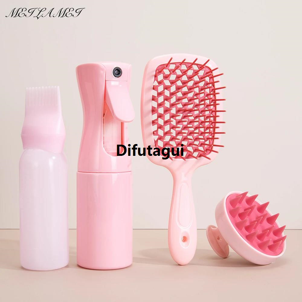 Difutagui Salon bottle hairdressing hairbrush comb massage scalp set 2025 New professional parts 4 hairdressing comb detangling hair dye