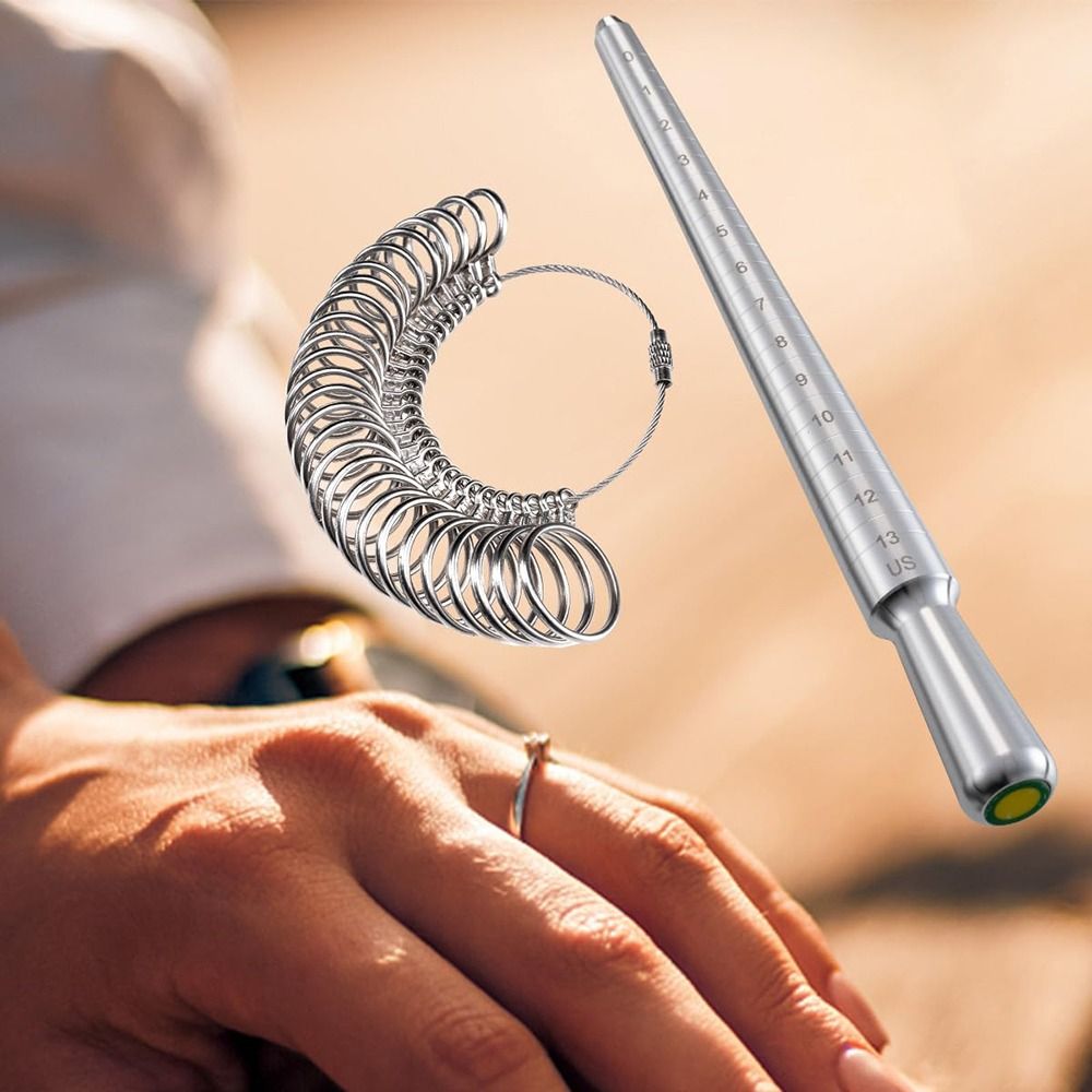 Durable Ring Sizer Measuring Tool Set Ring Stick Metal Gauge Jewelry Sizers Kit Aluminum Ring Mandrel Smooth Edges Ring Mandrel Measurement Tool for Women Men Rings