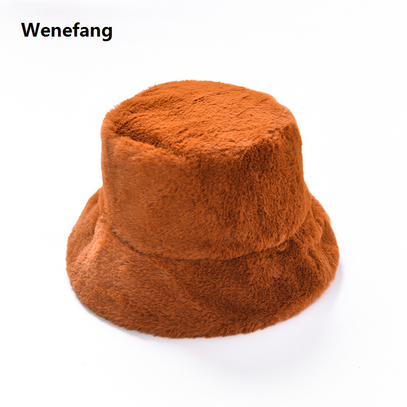 Wenefang Fisherman's at Women's Autumn /Winter lush ot at orean Edition ochrome Flat op Wide Eaes Casual Fashion hi Fur Warm at