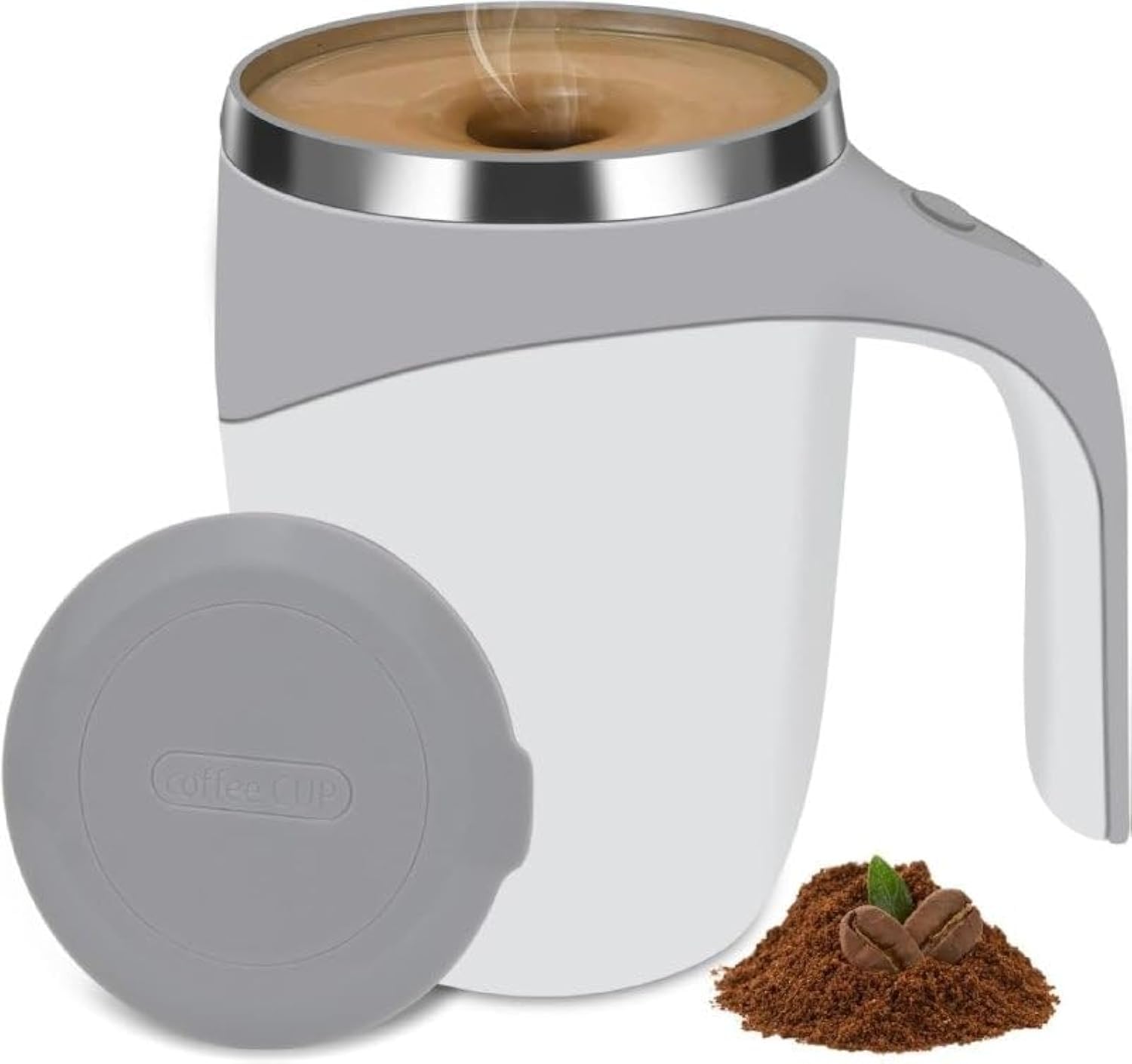 Magnetic Stirring Coffee Mug: 380 Automatic Magnetic Stirring Cup, Stainless Steel, Camping Tea Coffee Cup for Hot Chocolate, Tea, Milk, Home, Office, Kitchen