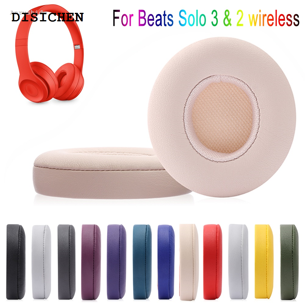 DISICHEN Fifty percent discount Anrushide 1 Pair New Replacement Ear Pads Earmuffs Colorful Ultra-soft Sponge Luxury Cushion For Beats Solo 3 Wireless Headphone Accessories