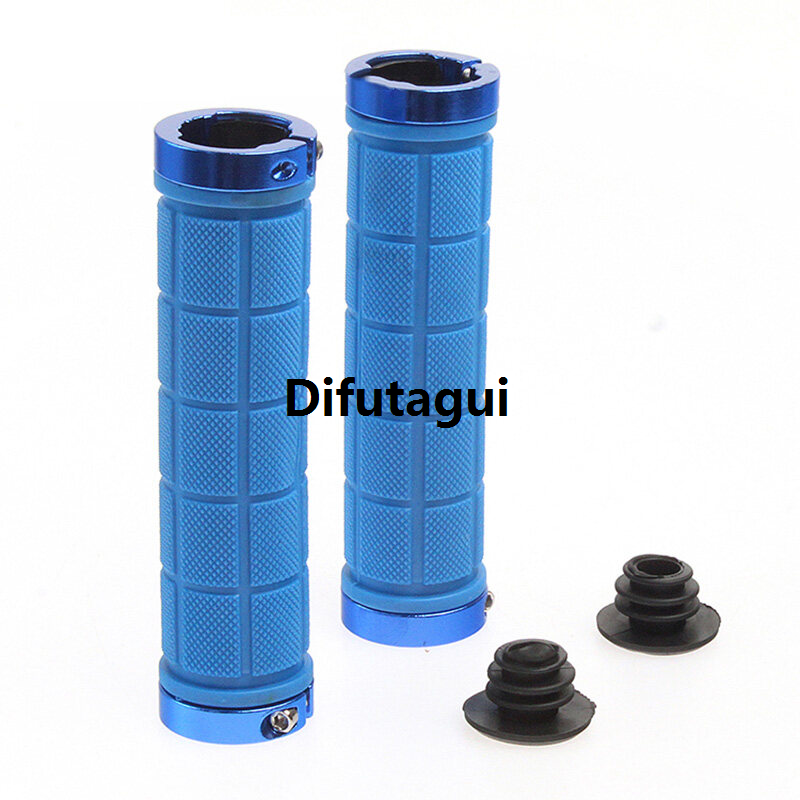 Difutagui ROCKBROS Cycling Bike Bicycle Handlebar Grips Rubber Lock-on Light Luxury Grip For MTB Folding Bike Fixed Design Bike Parts Fit 2.22cm