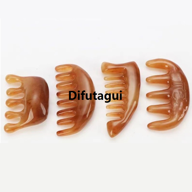Difutagui 1 Pcs Natural Ox Horn Pocket Comb Wide Toothed Comb SPA Luxury Guasha Scalp Massage Brush Hair Care Tool High Quality