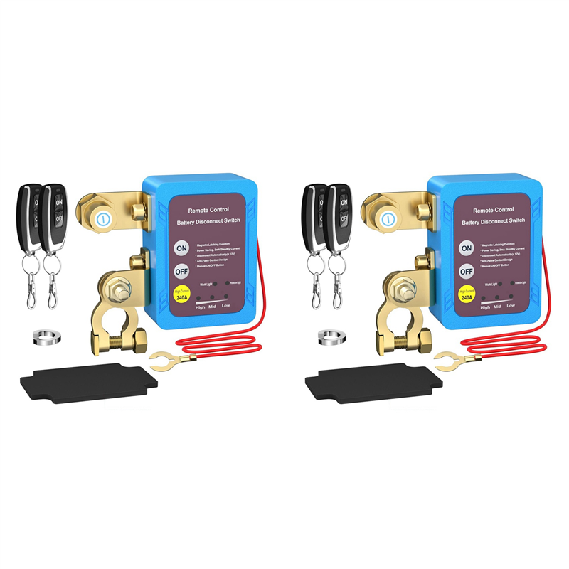 OYPFXMI 2X 12V 500A Remote Battery Disconnect Switch Upgraded for Car Truck RV Battery Switch Isolator with 2 Keys