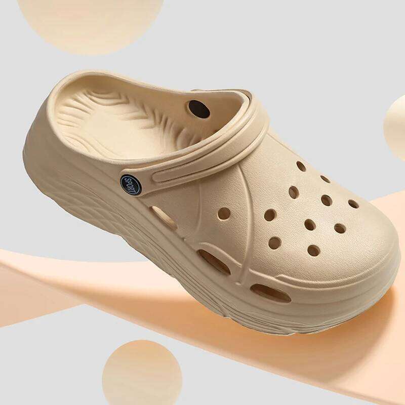 Hollow Out Platform Clogs Slippers Women Cozy Eva Thick Sole Garden Slides Woman Non Slip Soft Bottom Beach Shoes Female