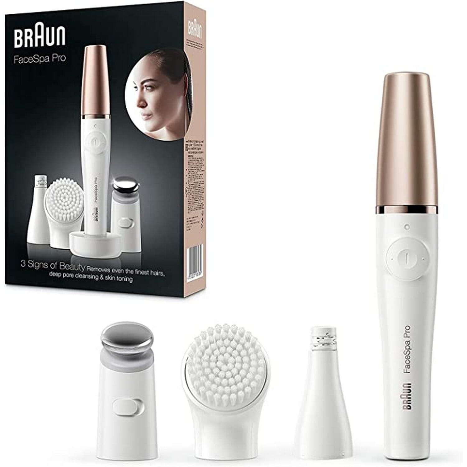 Braun Facespa Pro 911 Facial Epilator Whitebronze With 3 Extras
