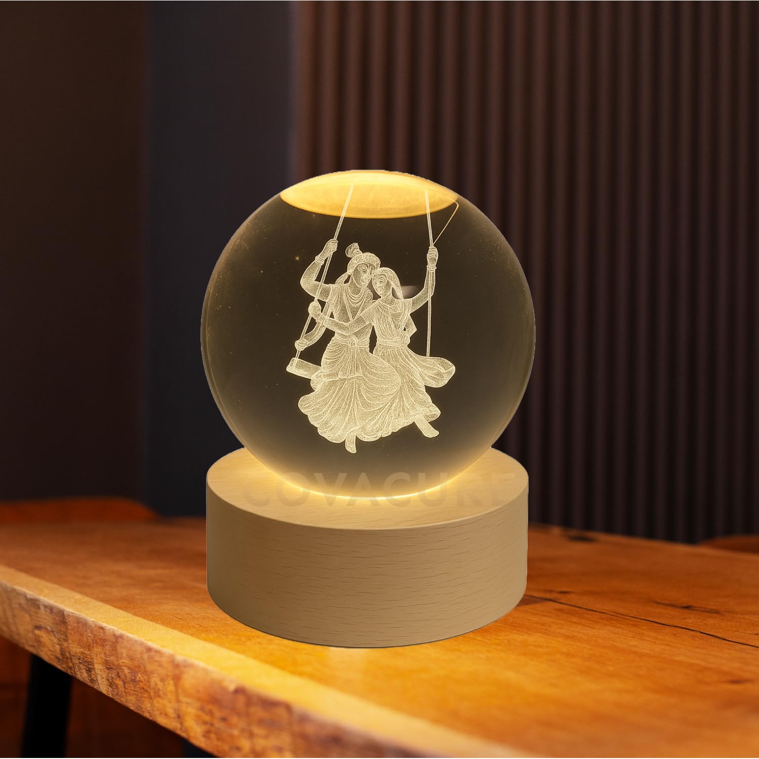 3D Decor Crystal Ball LED Night Light - Lord Shiva