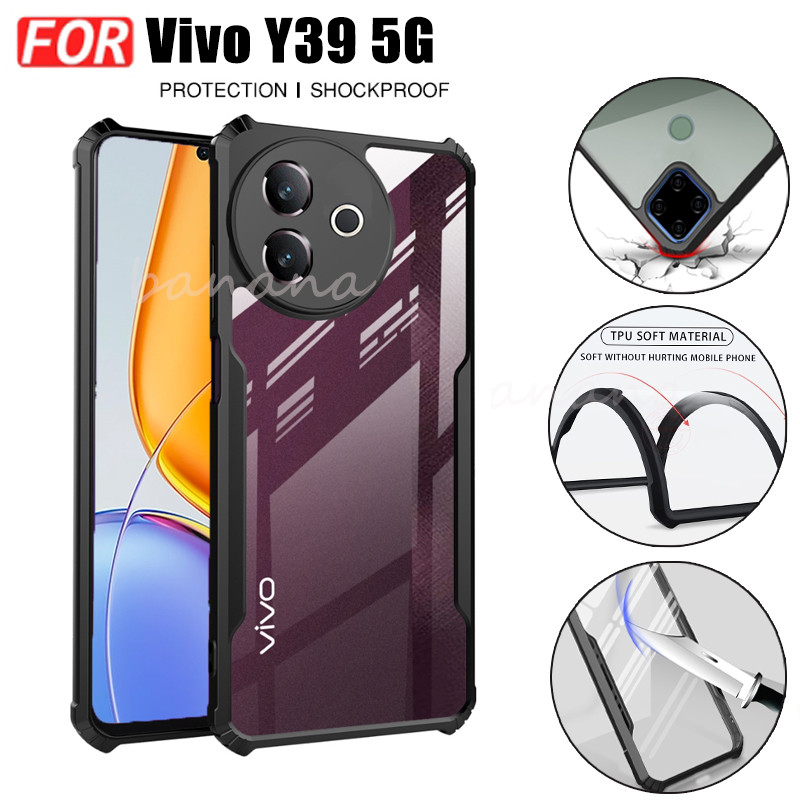 Vivo Y39 5G Phone Case Vivo Y29S Y29 Shockproof Case Transparent Armor Acrylic TPU Soft Anti-fall Casing Cover