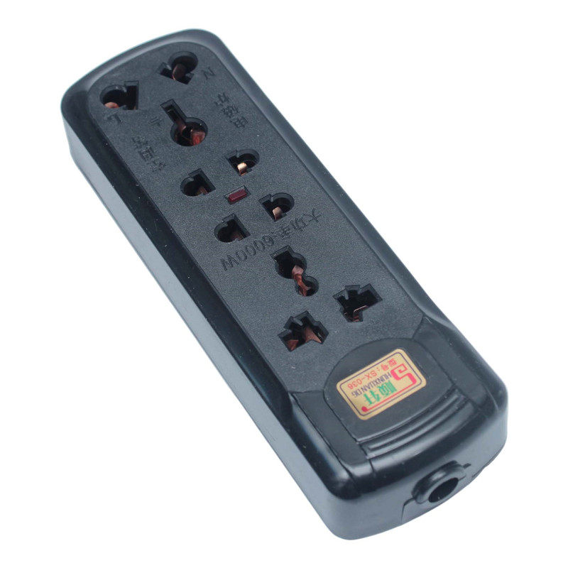 4 Port Heavy Duty Power Electric Multipurpose 6000W Wireless Multiplug Extension Board Black SXA-036