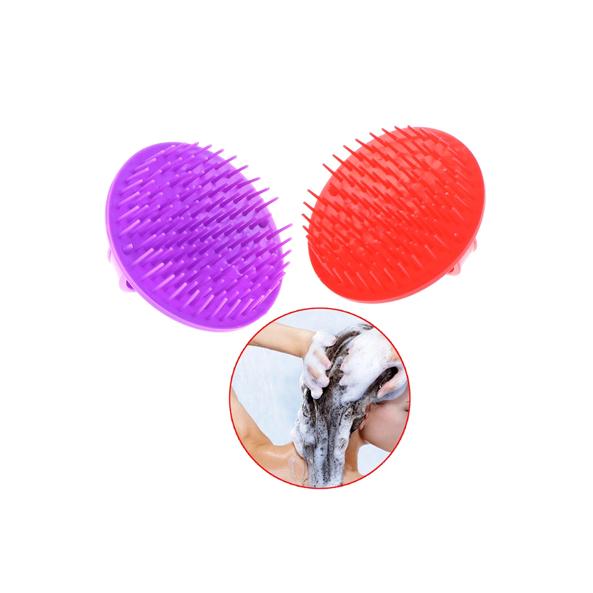 1PCS Round Plastic Washing Hair Massager Combs Scalp Shower Body Beard Shampoo Brush Hair Styling Tools