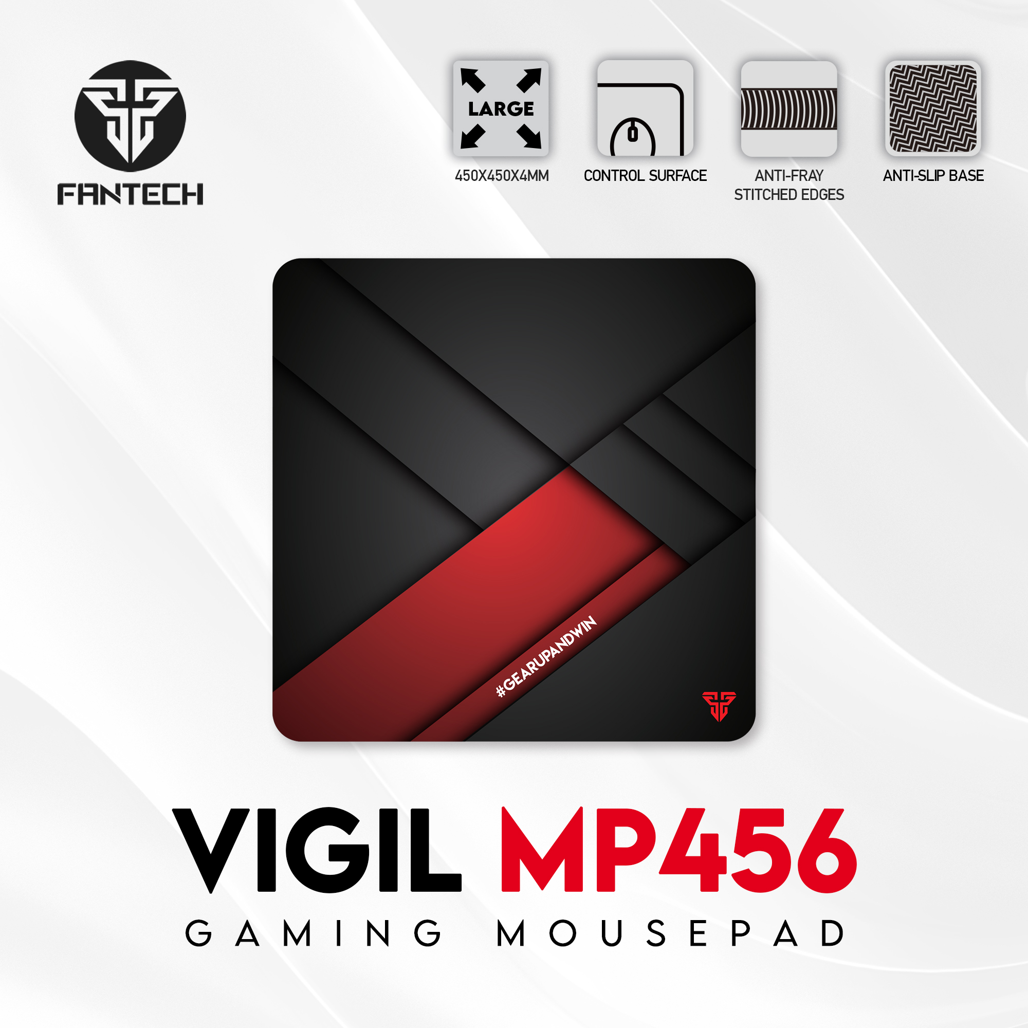 FANTECH VIGIL MP456 Gaming Mouse Pad Anti-slip Base 450x450x4mm Mousepad