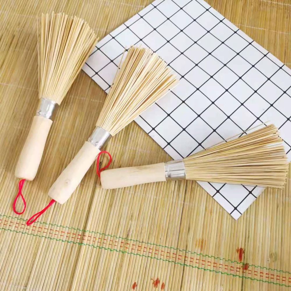 Kitchen Wooden Handle Bamboo Natural Pot Pan Cleaner Wok Brush Dish Scrubber Cleaning Tool