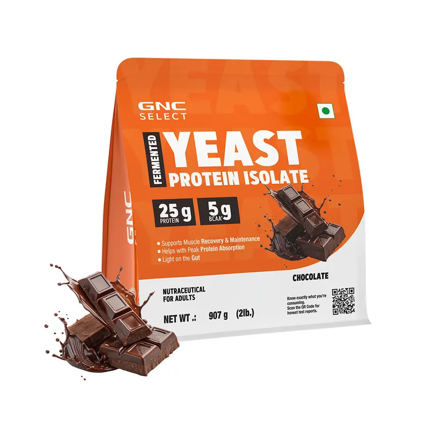 GNC Select Yeast Protein Isolate 907g (25 Servings) With 100% Veg, Fermentation-Grown & Added Protease, Digestive Support