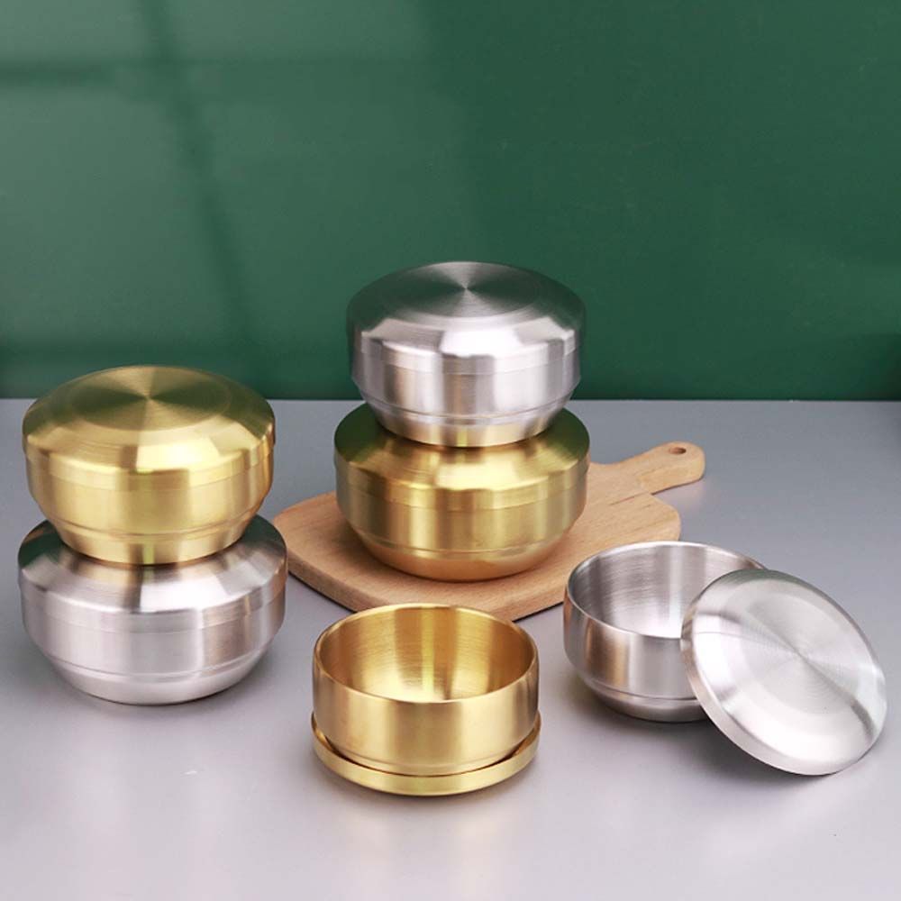 Child Cuisine Container Tableware Steamed 304 Stainless Steel Cereal Bowls Mixing Bowls Double Rice Bowl Soup Bowl