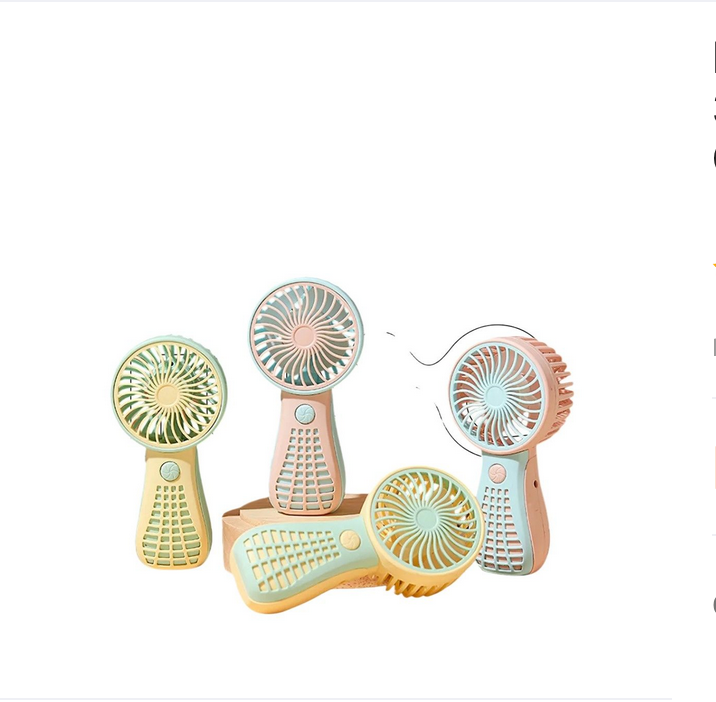 Mini USB Rechargeable Handheld Fan - Portable, 3-Speed, Lightweight, 4-Blade, for Travel & Office, Multicolour