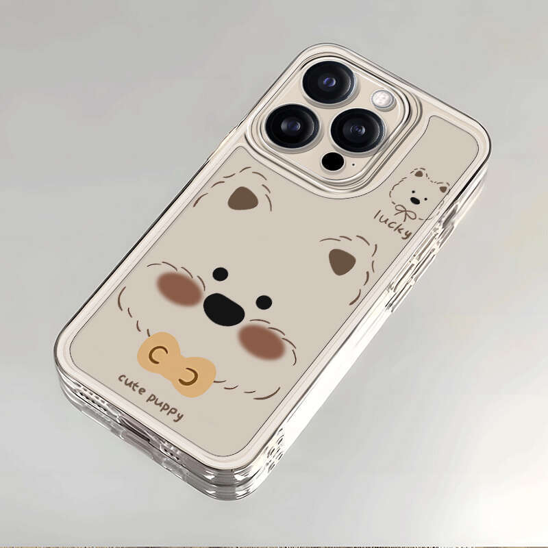 Big faced puppy suitable for 13 phone OnePlus ACE5 creative 3V cute Meizu LUCKY08 super popular Samsung GALAXYA82 West Highland NOTE20ULTRA transparent S25 protective case