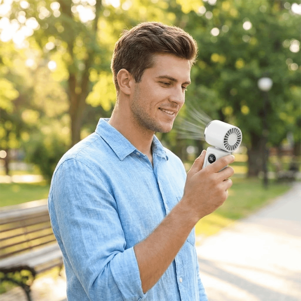 Cooling Stepless Speed Control Mini Handheld Cooling Fan 100 Gear Speed Adjustment Compact Size Stepless 100 Gear Fan Soft Wind Lightweight Design Portable Travel Fan Camping Use