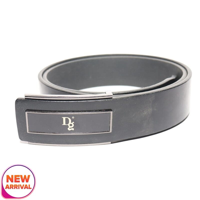 DG Black Fancy PUC Leather Belt For Men