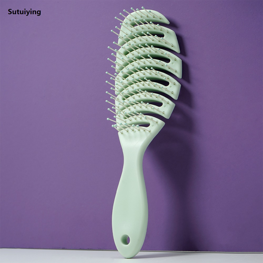 Sutuiying Hollow Out Hair Brush Scalp Massage Combs Hair Styling Detangler Hot Selling Hairbrush Fast Blow Drying Detangling Tool Wet Dry Curly Hair