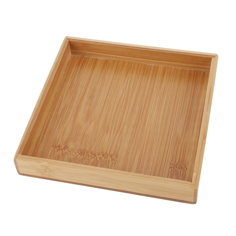 Durable Rectangular Shape Japanese Style Tray Bamboo Wooden Construction Food Serving Tray Square Design Bamboo Organizer Restaurant Use