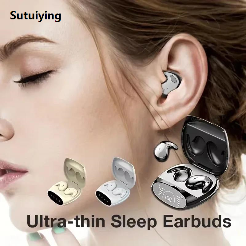 Sutuiying Sleep Wireless Earphone TWS Bluetooth 5.3 Headphones Hidden 2025 New Earbuds IPX5 Waterproof Noise Reduction Sports Headset