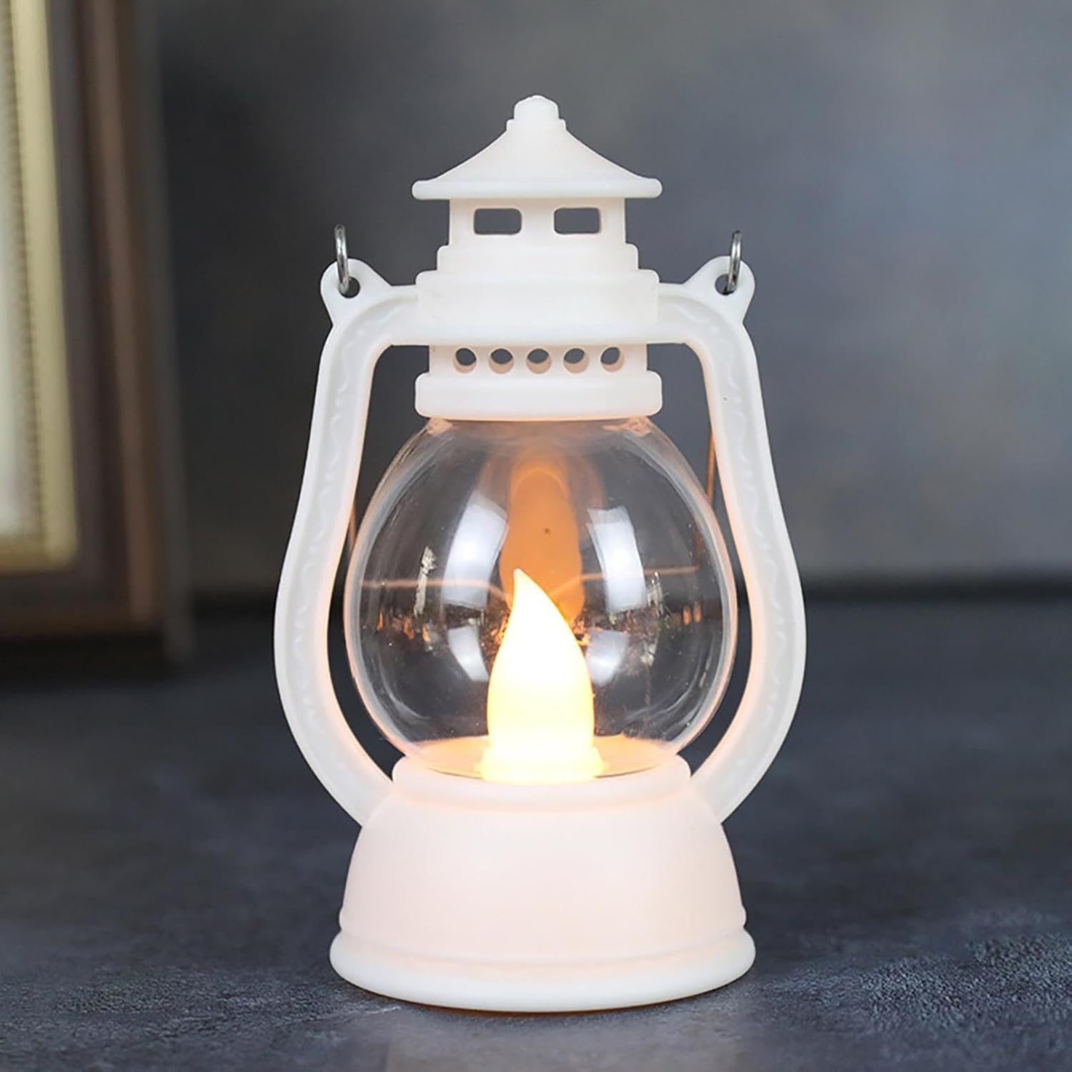 Battery Operated Acrylic Flameless Mini Lantern LED Lamp for Diwali Navratri Festival Home Decor