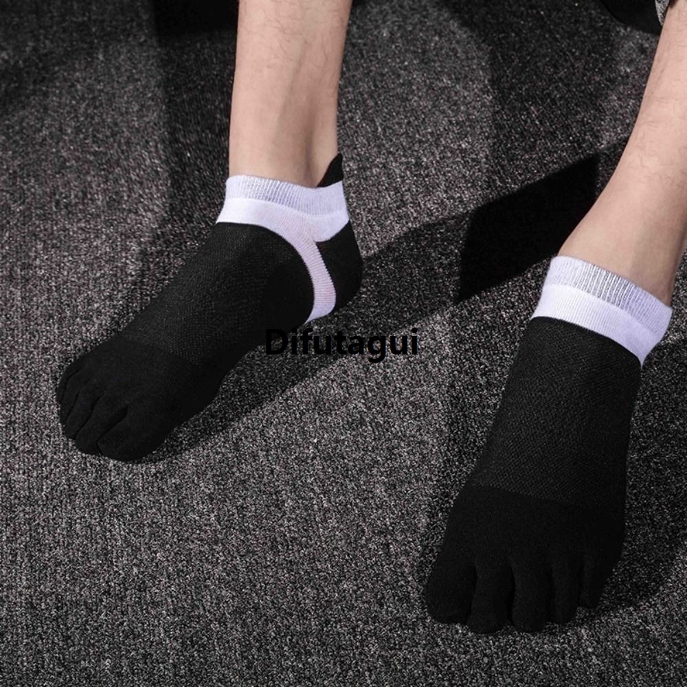 Difutagui High Quality Socks sprint sweat wicking sports socks friction anti Affordable invisible men's cotton fashion five-toe socks five fingers outdoor
