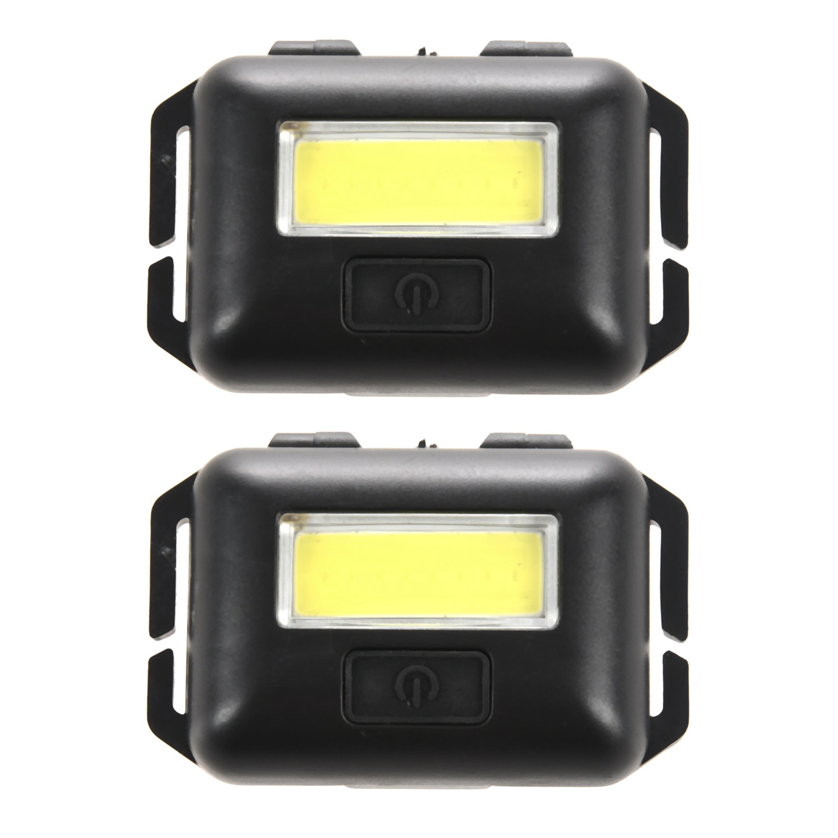 fasdaga 2X Cob LED Mini Light Lamp Headlight 3 Modes Rainproof Torch Flashlight for Outdoor Camping Fishing Black