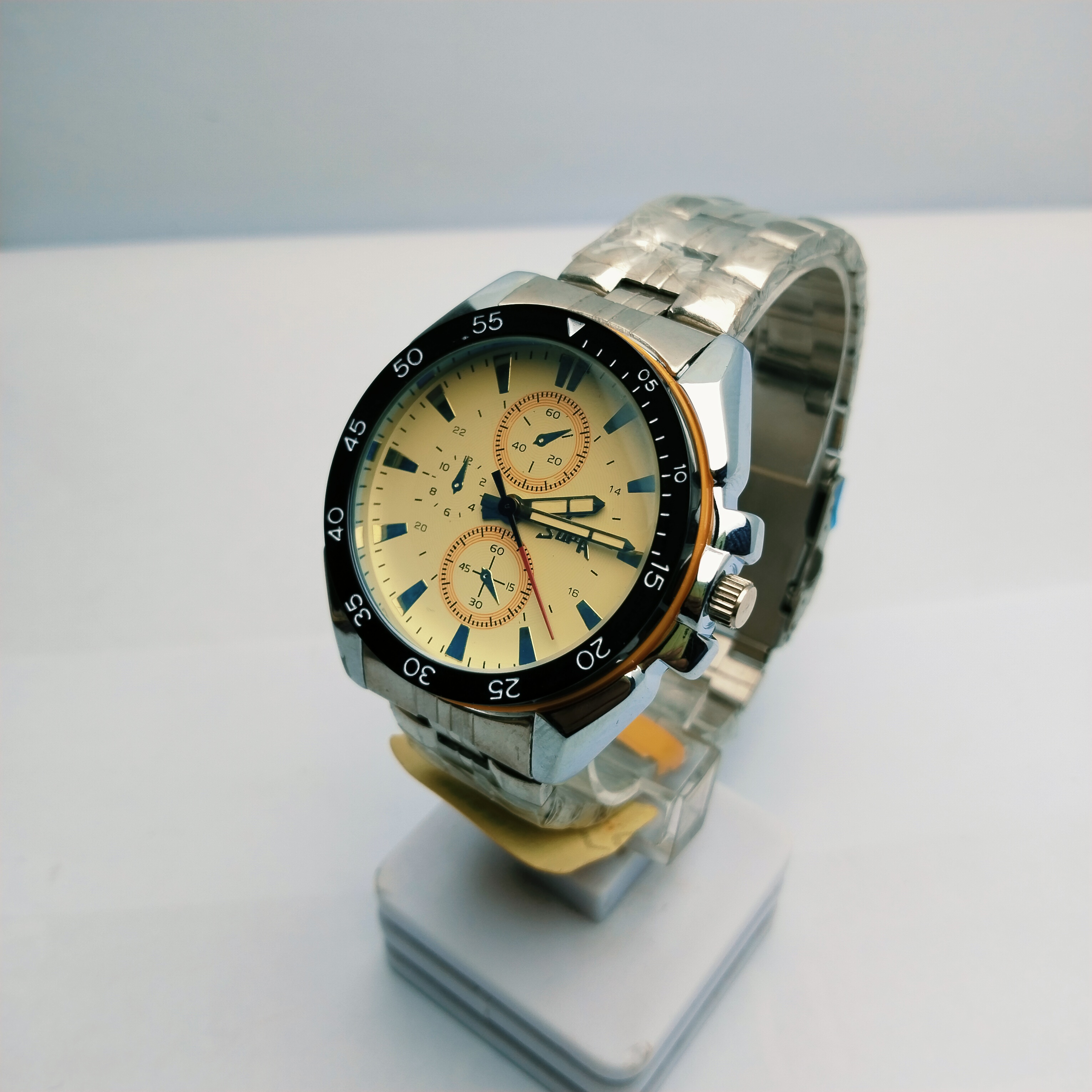 Supa White Dial Steel Sport Watch For Men